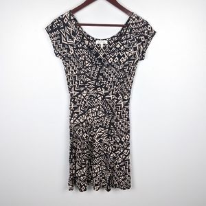 Monteau | Abstract Print Skater Dress Size Medium